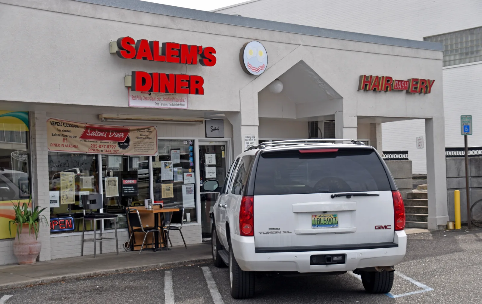 Salem's Diner and its neighbors on 18th Street South in downtown Homewood.