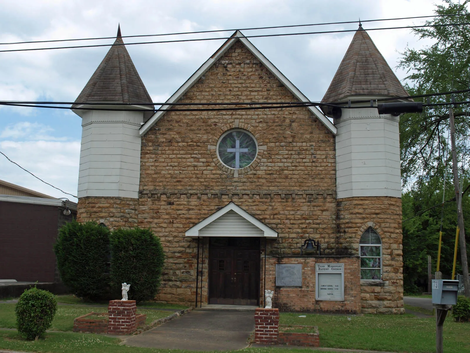 Union Baptist Church, a stone church with two turrets, in Homewood's Rosedale neighborhood.
