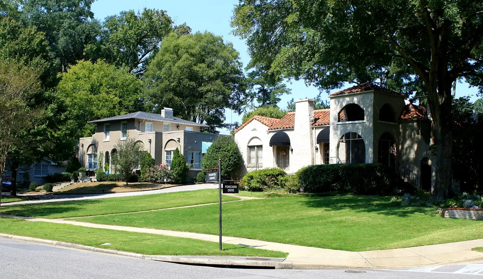 Spanish Revival houses in Homewood's Hollywood Historic District, listed on the National Register in 2002