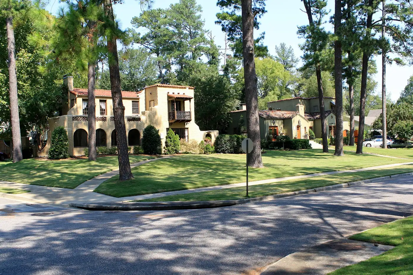 Houses along a curving street in Homewood's Hollywood neighborhood